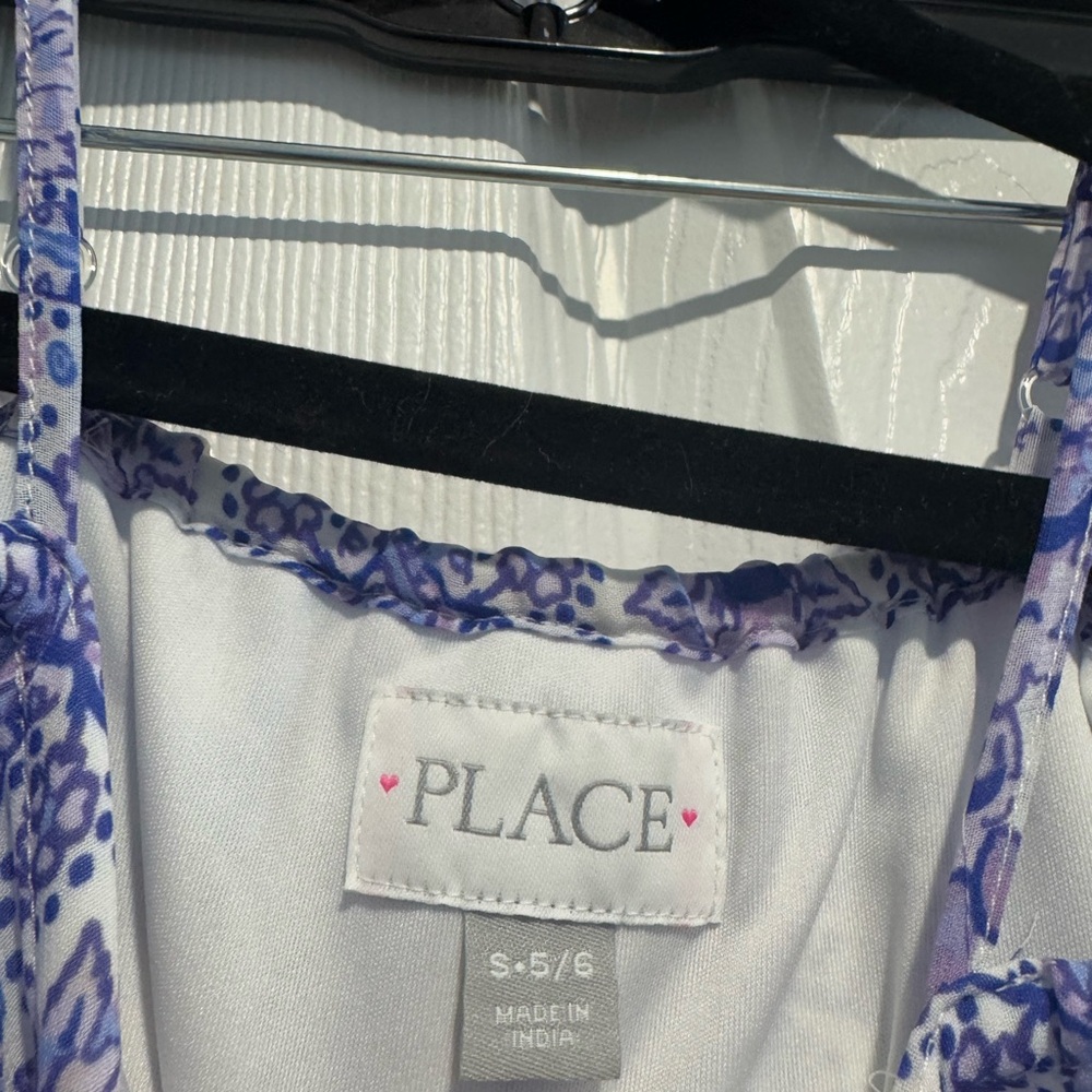 Children’s Place Girls' Floral Dress - Purple and White